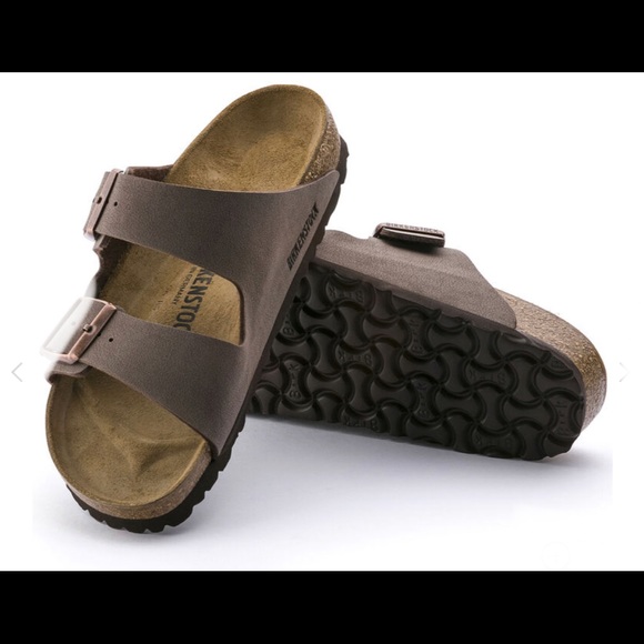 NWT Mens Birkenstock Arizona Birks-Flor Sandals in Mocha - Picture 8 of 11